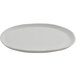 A white cheforward melamine oval plate with a small rim.