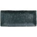 A rectangular black cheforward plate with white specks.