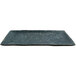 A rectangular black cheforward melamine plate with speckled specks.