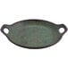 A close-up of a green cheforward by GET Melamine Wok / Plate with handles.