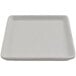 A white square cheforward melamine plate with a white border.