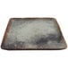 A cheforward by GET Savor square melamine plate with a brown edge.