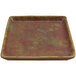 A cheforward square azul iris melamine plate with a speckled surface.