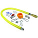 a yellow hose with various parts