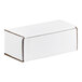 A white rectangular corrugated mailer box with a tuck top design.
