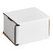 A white box with brown edges.