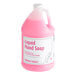 A pink bottle of Advantage Chemicals liquid hand soap.