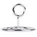 An American Metalcraft chrome swirl base card holder with a metal ring.