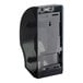 A black Lavex double roll vertical toilet paper dispenser.