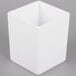 A white square container with a square top.
