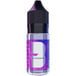 A close up of a 10 mL bottle of Flavour Blaster lavender cocktail aroma with a black cap.
