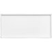 A white rectangular American Metalcraft serving platter with a silver border.