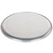 An American Metalcraft silver aluminum circular pizza pan with a round edge.