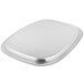 A close-up of a silver Vollrath Elegant Reflections oblong serving tray.