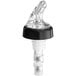 A clear plastic Choice 3-ball liquor pourer with a black collar.