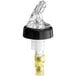 A clear plastic Choice liquor pourer with a black collar.