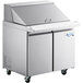 An Avantco stainless steel 2 door mega top sandwich prep table.