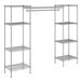 A Regency chrome double garment rack kit with shelves.