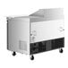 An Avantco stainless steel sandwich prep table refrigerator with doors open.