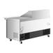 An Avantco stainless steel sandwich prep table with white and black accents.