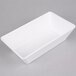 An American Metalcraft white rectangular melamine serving bowl on a gray background.