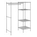 A Regency chrome wire garment rack kit with shelves.