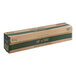 A brown cardboard box with green text on a white background.