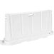 A white plastic barrier with a handle.