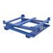 A blue metal Vestil IBC tilt stand with fork pockets.