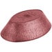 A raspberry polyethylene oval basket with a round base.