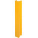 A yellow rectangular steel object with holes.