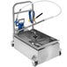 A stainless steel Oil Solutions Group ARM-90 Armadillo portable oil filter machine with a handle.