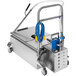 An Oil Solutions Group Armadillo portable oil filter machine with blue and yellow hoses.