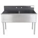 An Advance Tabco stainless steel commercial sink with two compartments.