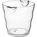 A clear plastic wine bucket with two handles and two bottles of wine inside.