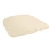 A tan cushion on a white background.