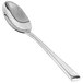 A Front of the House Parker stainless steel teaspoon with a long handle.