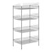 A Regency chrome wire rack with 4 baskets on shelves.