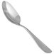 A Front of the House Cameron stainless steel teaspoon with a long handle.