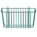 A green metal wire basket for Metro shelving.