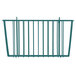 A green Metroseal metal basket with a vertical line pattern.