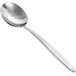 A Front of the House Luca stainless steel dinner/dessert spoon with a brushed handle.