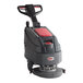 A black and red Viper walk behind floor scrubber with red wheels and a handle.