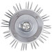 A circular metal Vollrath wire whisk with many spikes.