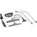 A ProTeam backpack vacuum, hose, and cleaning tools.