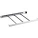 A metal divider shelf with three sections.