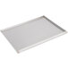 A rectangular stainless steel metal drip tray.