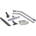 A ProTeam GoFit backpack vacuum with various parts and accessories.