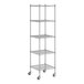 A Regency chrome wire shelving unit with five shelves.