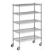 A Regency chrome wire shelving unit with 5 shelves.